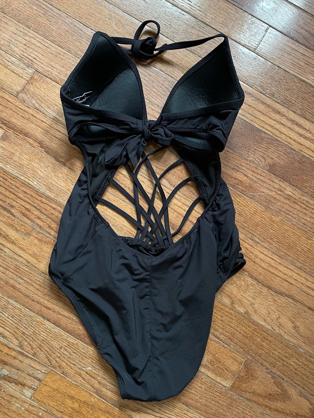 Kenneth Cole Women’s Black Strappy One-Piece Swimsuit - Picture 4 of 6
